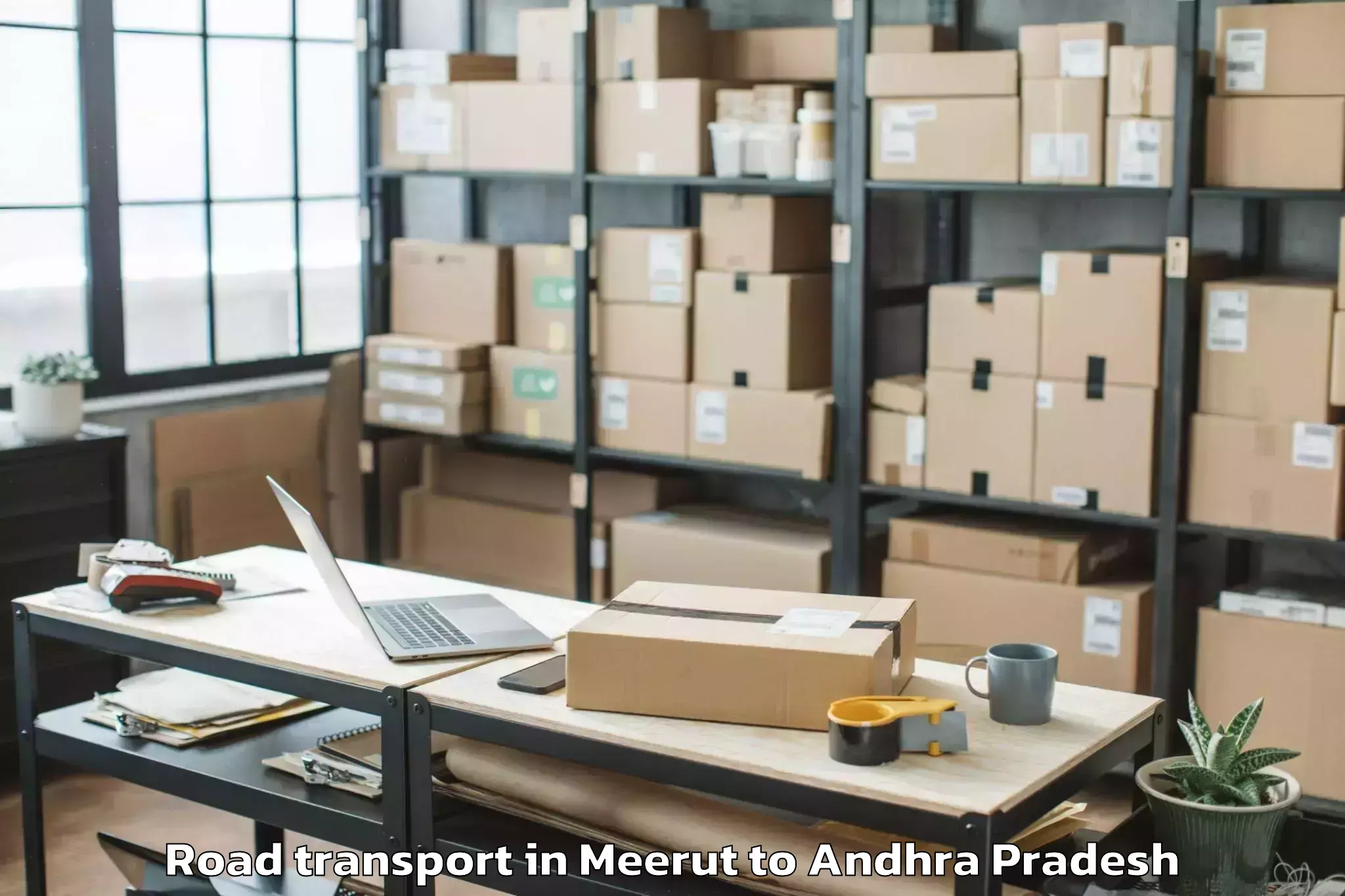 Book Meerut to Ongole Road Transport Online